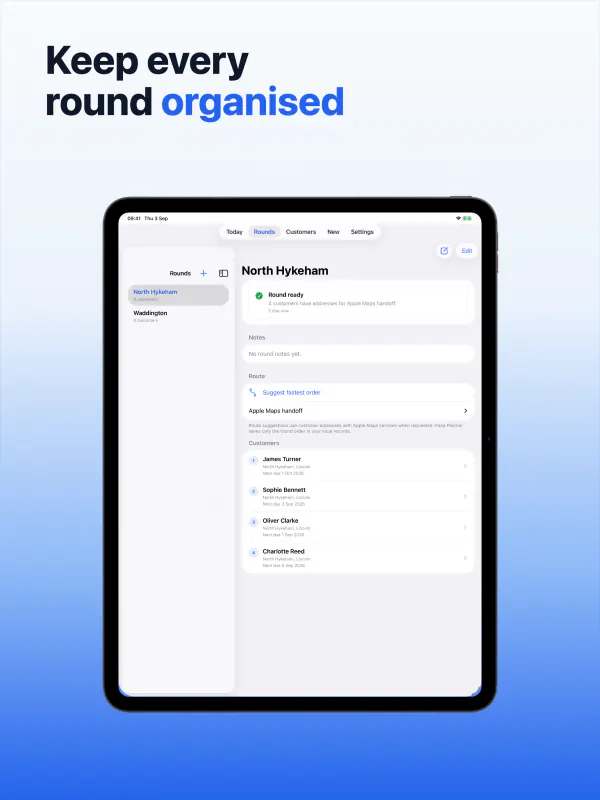Pane Planner rounds on iPad inside an official iPad bezel