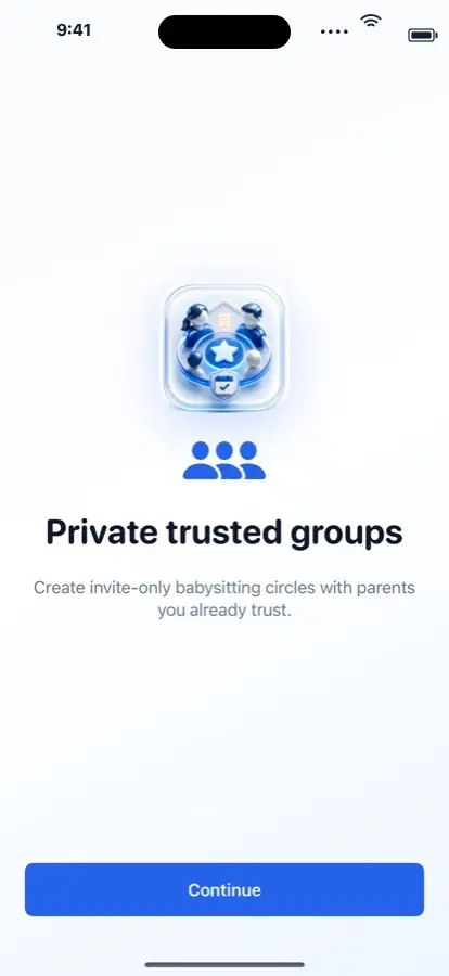 Sitting Circle private groups screen on iPhone