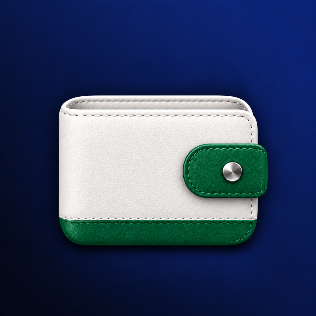 Uni Weekly Budget Tracker green leather wallet app icon